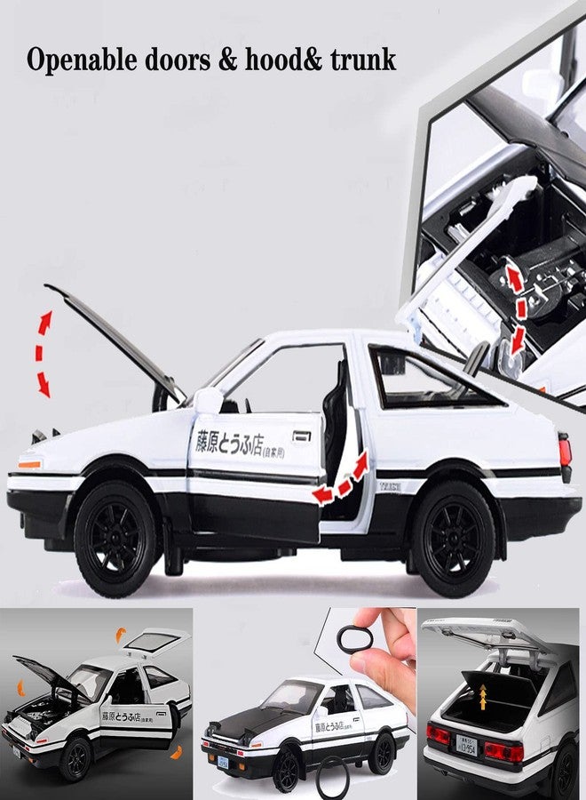 Mzexoma سيارة Mzexoma Initial D Trueno AE86 المصنوعة من سبيكة معدنية مصبوبة، ألعاب سيارات رياضية للأطفال والكبار، سيارات ألعاب تعمل بالسحب للخلف (أسود - النوع A) - Image 4